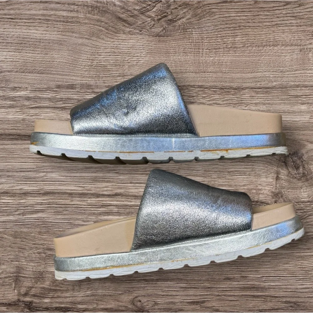 Sam Edelman Shaye Slide Sandal Silver Metallic